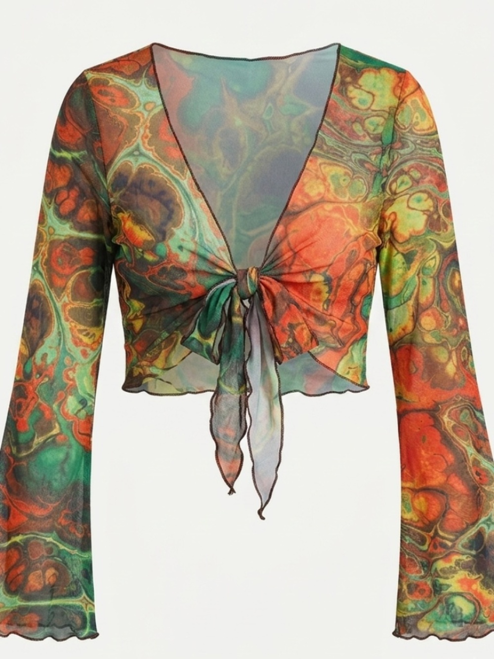 Multicolor split sleeve top 🤎